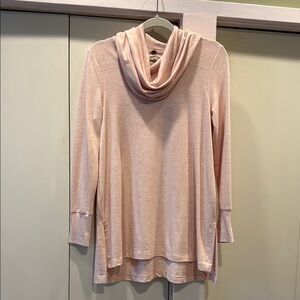 Cupio Pink Cowl Neck Sweater Soft Knit Relaxed Fit